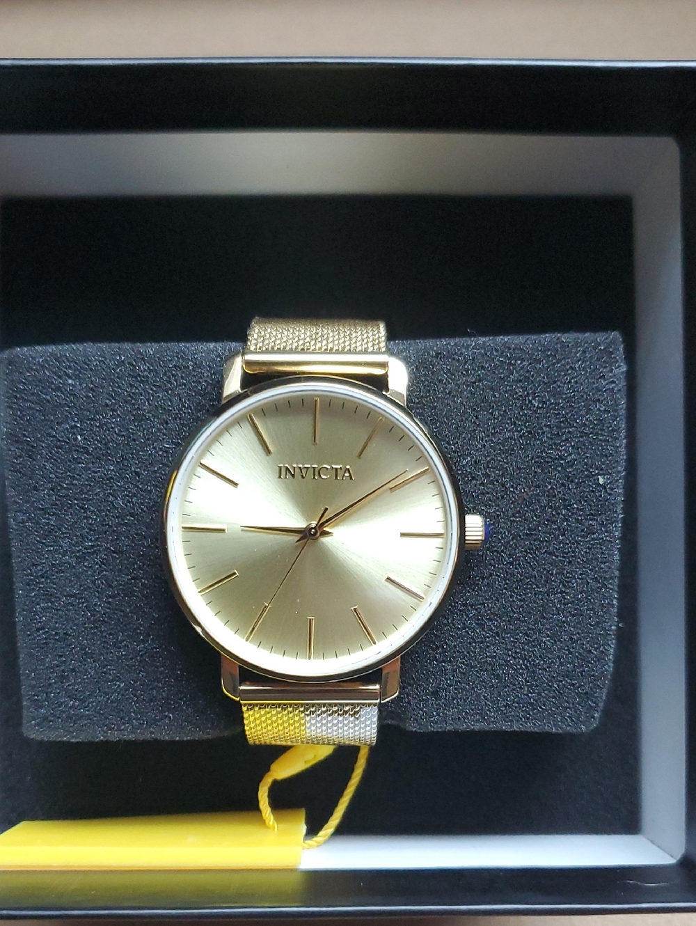 Invicta Gold-Tone Minimalist Mesh Bracelet Watch